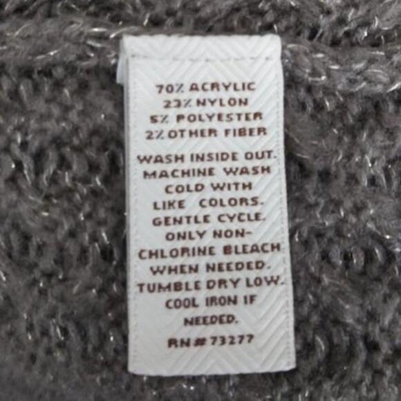 Sonoma Brown & Gold Metallic Textured Turtleneck Sweater Cozy Fall Sz XL - Picture 5 of 6